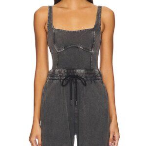 Free People Free Movement Inbound Onesie romper Black Charcoal stone wash